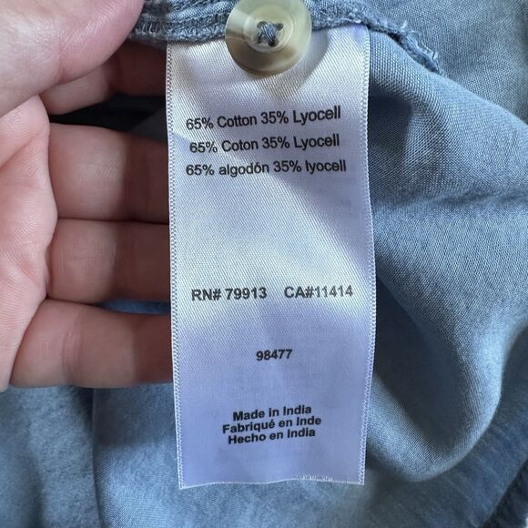 Motherhood Maternity Women’s Blue Denim Tank Blouse w/Tie Front Size XL - Picture 11 of 11